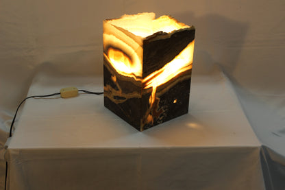 Eye of Providence Green & Black Onyx Lamp