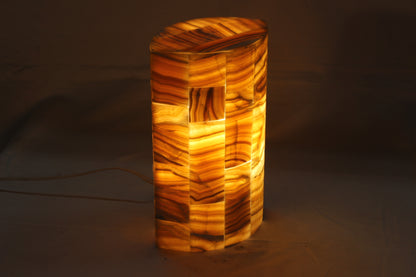 Beige Ellipsoid Onyx Lamp