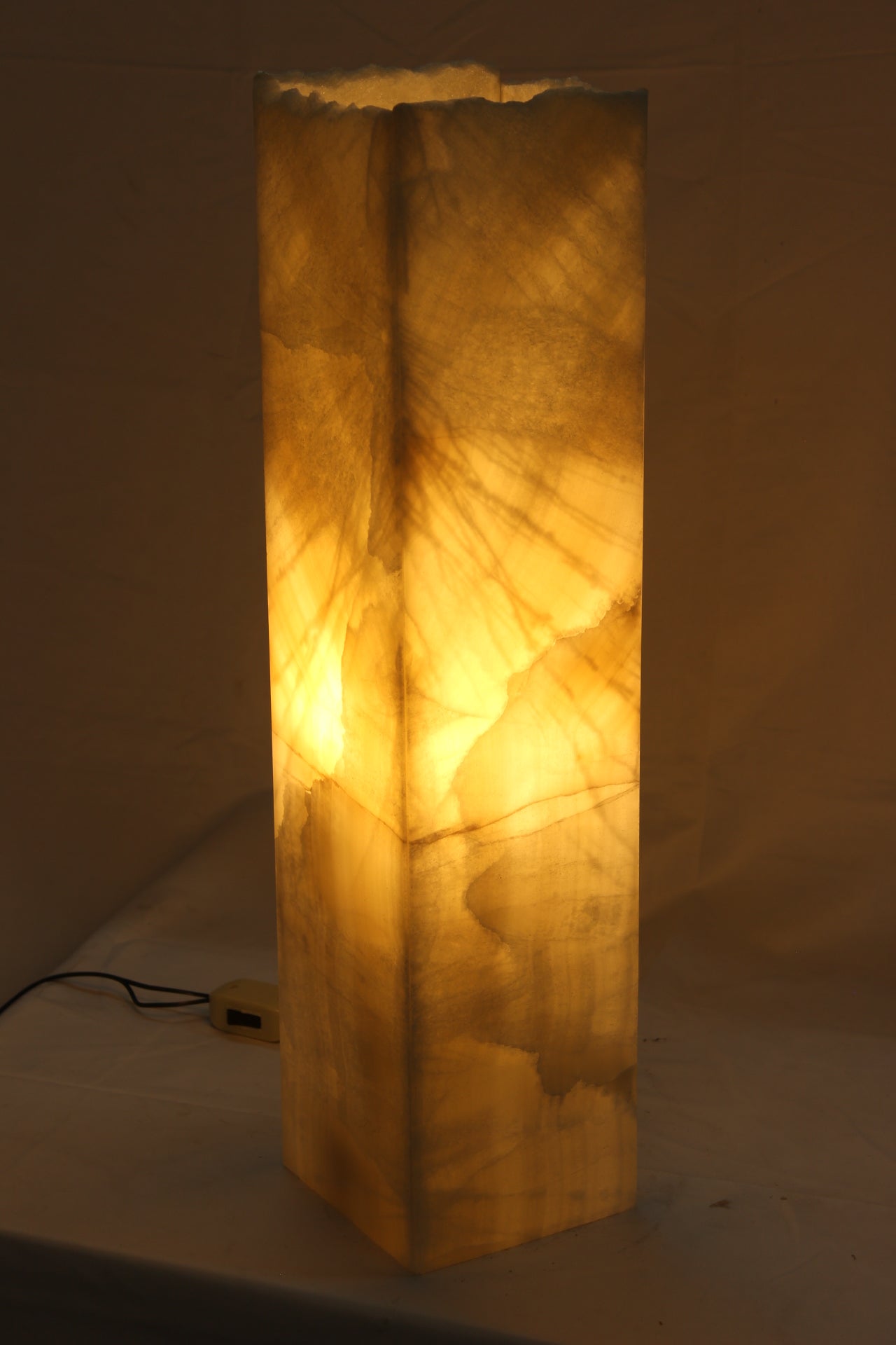 Angelic Torch Beige Onyx Lamp
