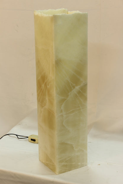 Angelic Torch Beige Onyx Lamp