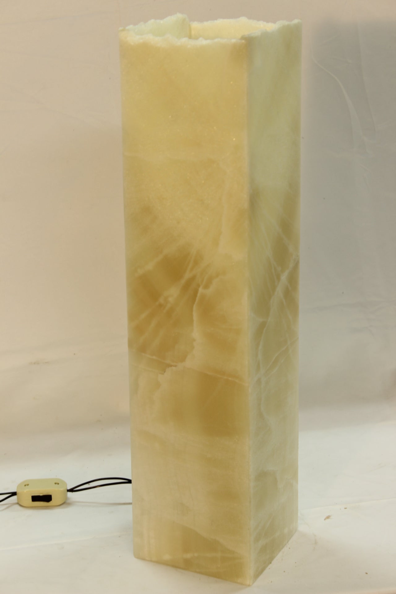 Angelic Torch Beige Onyx Lamp