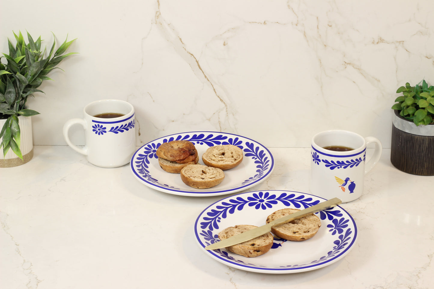 Colibri Collection – Coffee & Dessert | Plate & Mug Set | 4-Piece