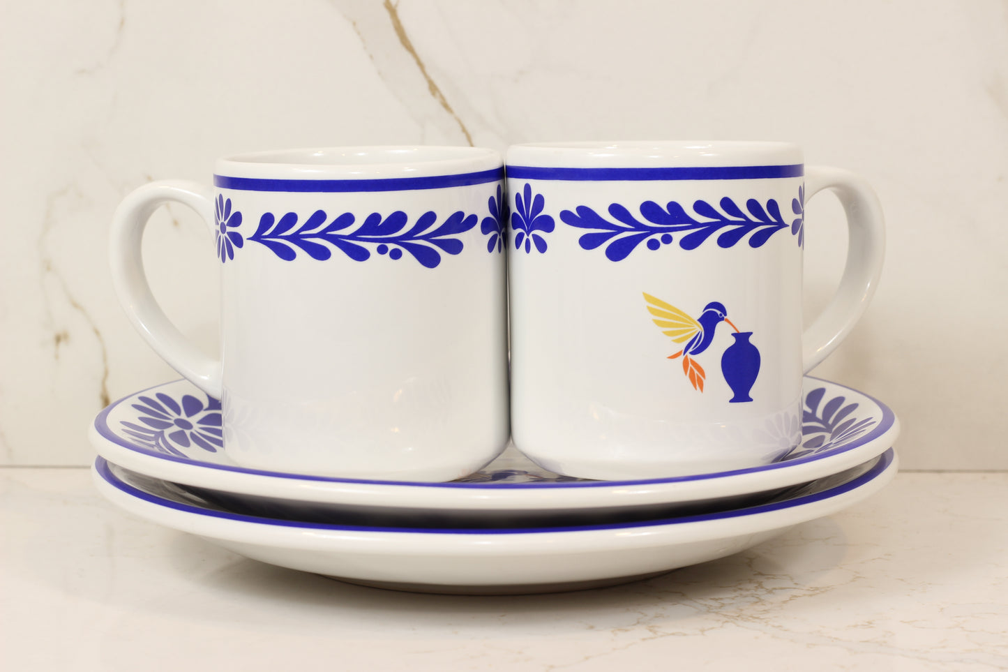 Colibri Collection – Coffee & Dessert | Plate & Mug Set | 4-Piece