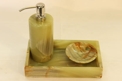 3pc Green Onyx Bath Accessory Set