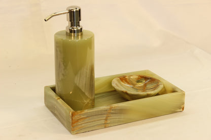 3pc Green Onyx Bath Accessory Set
