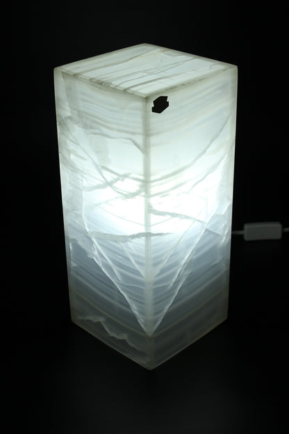 Kinetic White Onyx Lamp
