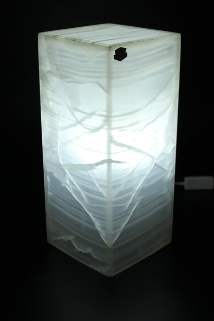 Kinetic White Onyx Lamp