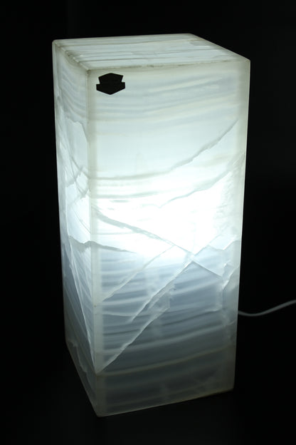 Kinetic White Onyx Lamp