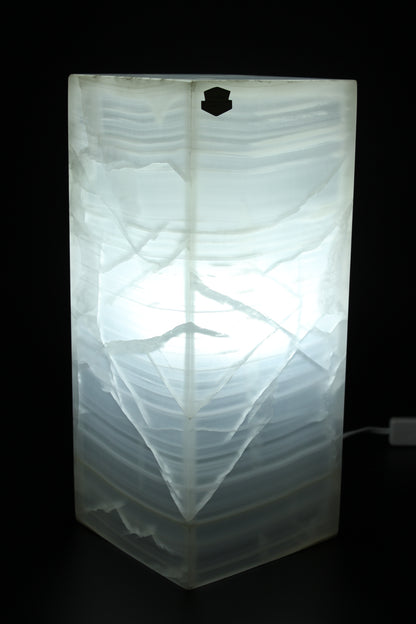 Kinetic White Onyx Lamp