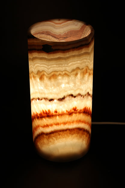 Red Blastwave Onyx Lamp