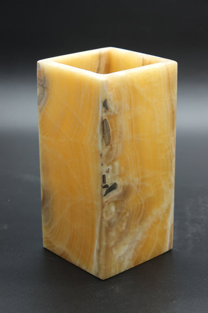 Honey Onyx Square Vase