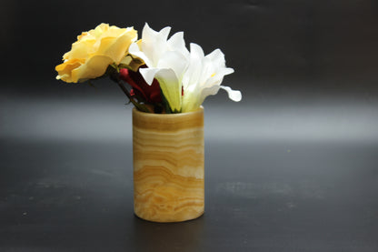 Orange&White Onyx Vase