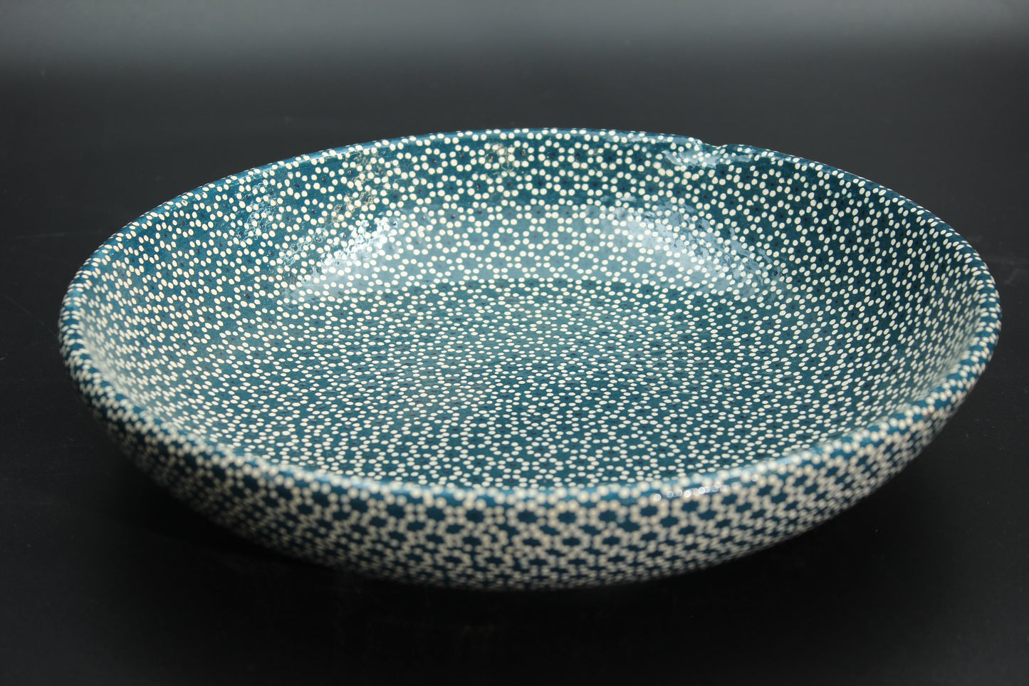 11" Baltic Blue Ceramic Salad Bowl