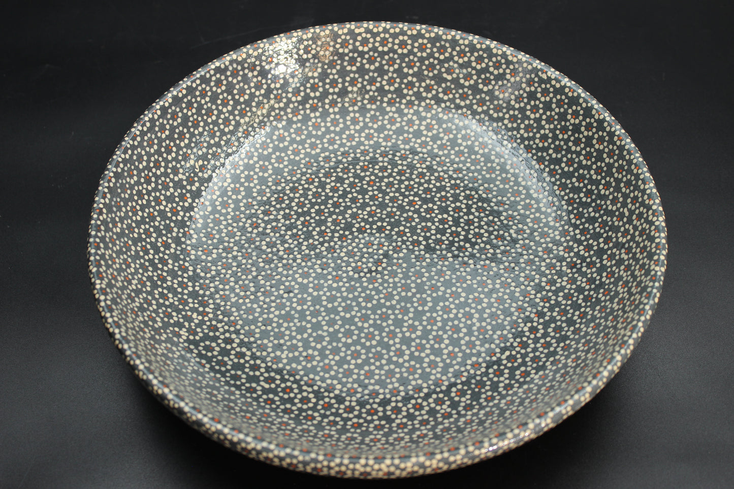 11" Lead Grey Ceramic Salad Bowl