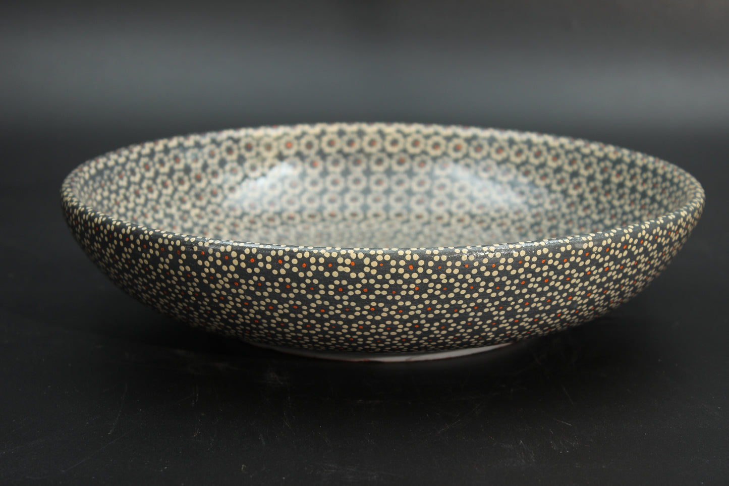 11" Lead Grey Ceramic Salad Bowl