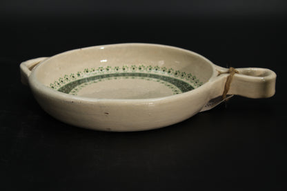 8" Floral Beige Clay Frying Pan