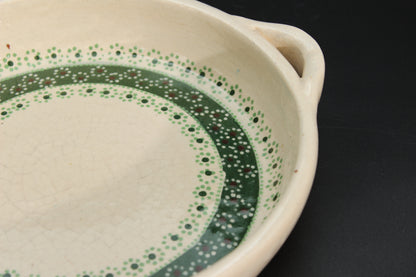 8" Floral Beige Clay Frying Pan