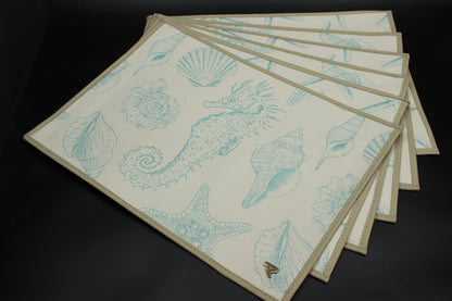 Turquoise Ocean Tide Placemat Set (Set of 6)
