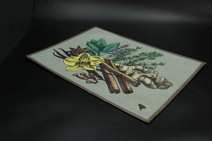 Grey Moss & Herbs Placemat Set (Set of 6)