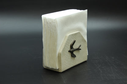 White Sparrow Snakeskin Napkin Holder