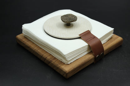 Cream Seaweed Wood Napkin Holder
