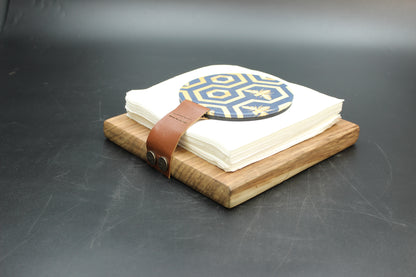 Blue Beehive Wood Napkin Holder