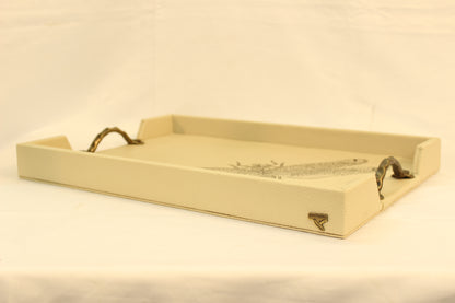 Black Dragonfly Serving Tray w/ Metal Handles