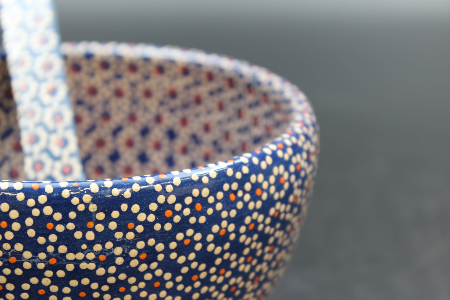 24oz Royal Blue Ceramic Salsa Bowl w/ Spoon