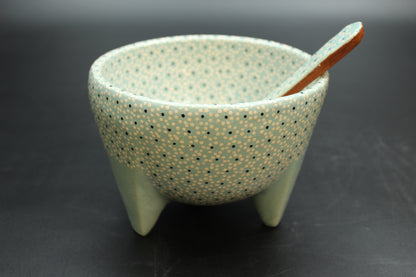 24oz Celadon Green Ceramic Salsa Bowl w/ Spoon