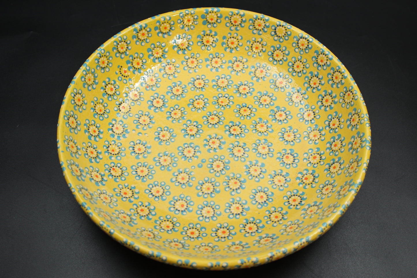 11" Saffron Yellow Ceramic Salad Bowl