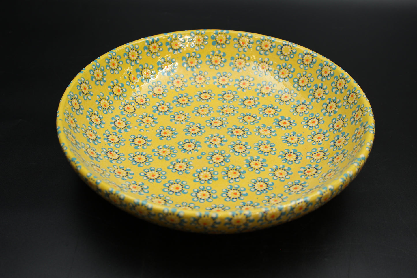 11" Saffron Yellow Ceramic Salad Bowl
