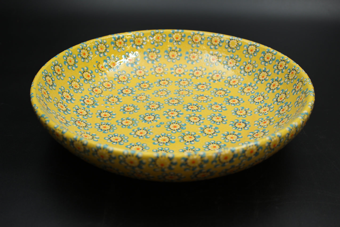 11" Saffron Yellow Ceramic Salad Bowl