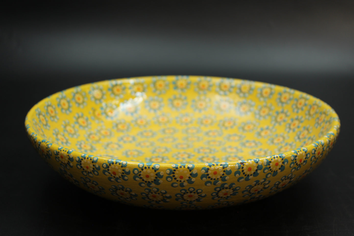 11" Saffron Yellow Ceramic Salad Bowl