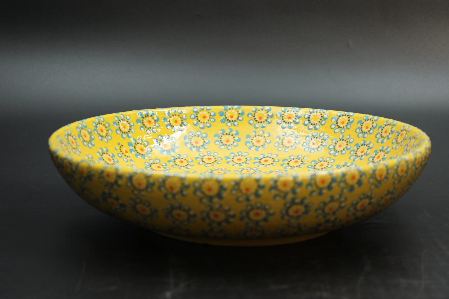 11" Saffron Yellow Ceramic Salad Bowl
