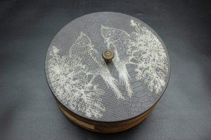 Grey Snakeskin & Birds Wooden Tortilla Holders