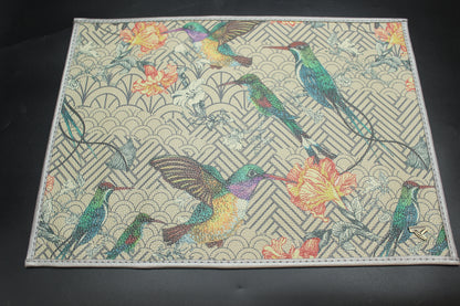 6pc Hummingbird Synthetic Placemat Set