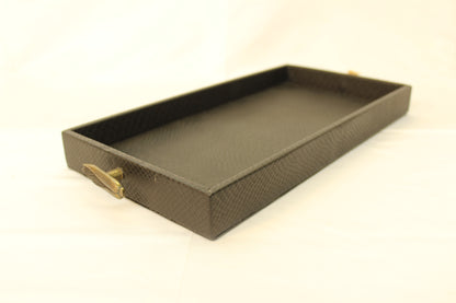 Black Snakeskin Serving Tray w/ Corncob Handles
