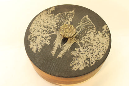 Black Snakeskin & Birds Wooden Tortilla Holders