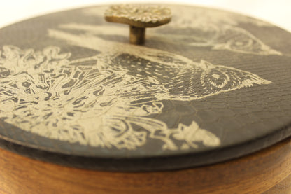 Black Snakeskin & Birds Wooden Tortilla Holders