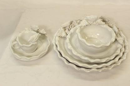 36 pc Fruit & Birds Handmade Ceramic Dinnerware Set (For 6 People)