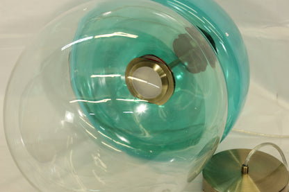 Aqua Green Glass Globe LED Pendant Light