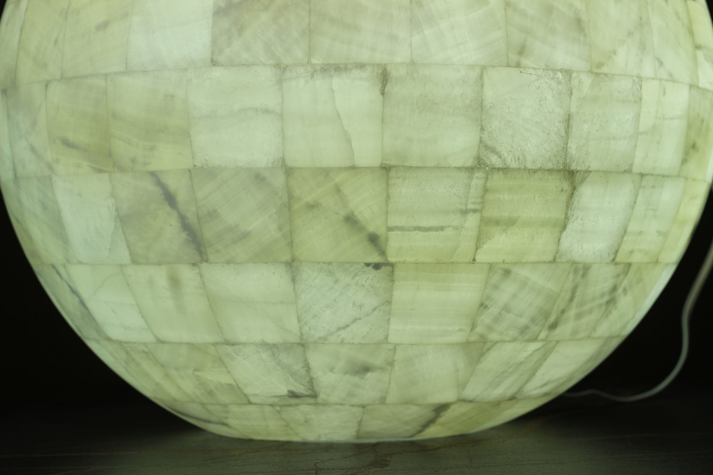 Handcrafted Onyx Sphere Lamp – 20" Translucent White Onyx Statement Lamp