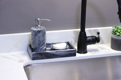 Black Marble Bathroom Accessory Set – 3 Piece Handcrafted Set