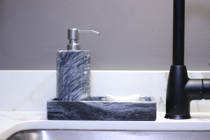Black Marble Bathroom Accessory Set – 3 Piece Handcrafted Set