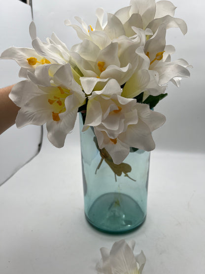 Aqua Blue Flower Display Container