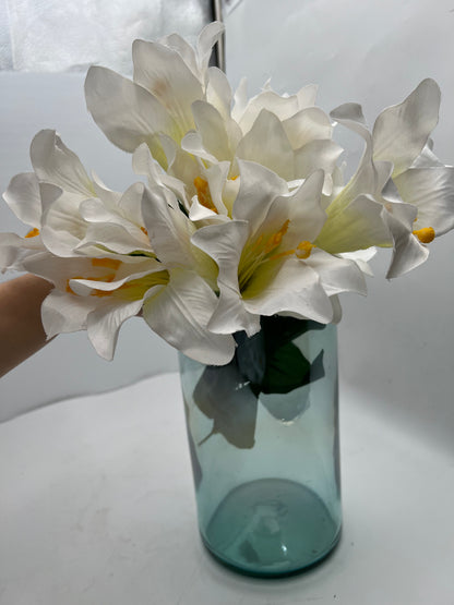 Aqua Blue Flower Display Container