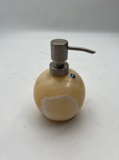 Yellow & White Onyx Stone Soap Dispenser