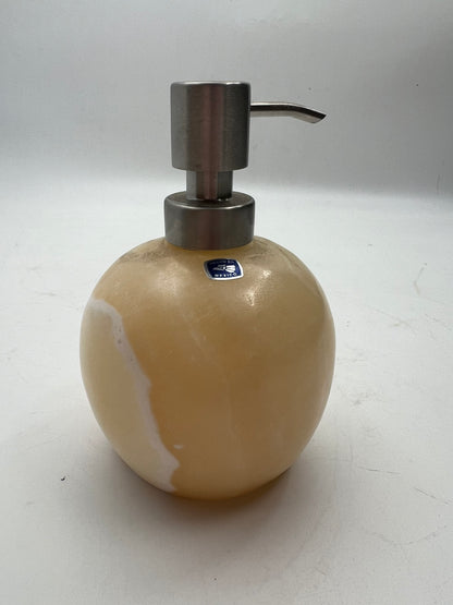 Yellow & White Onyx Stone Soap Dispenser