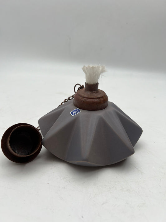 Grey Ceramic & Brass Citronella Candle