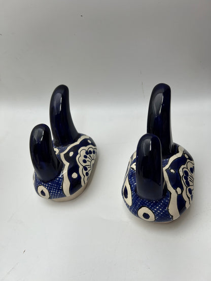 8pc Blue Talavera Bathroom Hardware Set